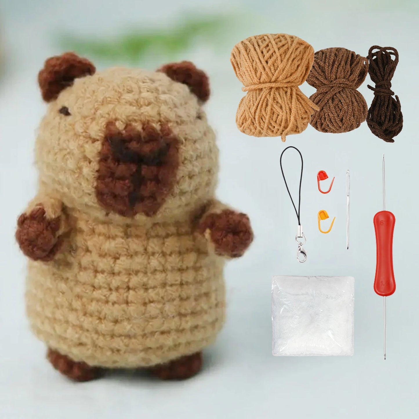 Capybara Crochet Kit – Complete Set with Materials and Instructions