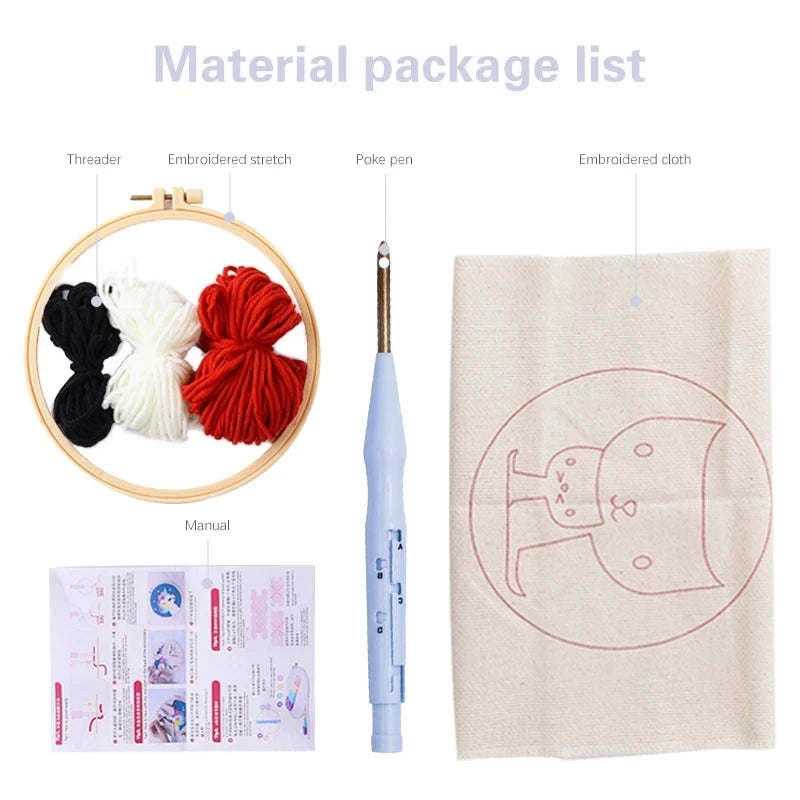 Punch Needle set 20×20 cm – cvetlični vzorci za vezenje