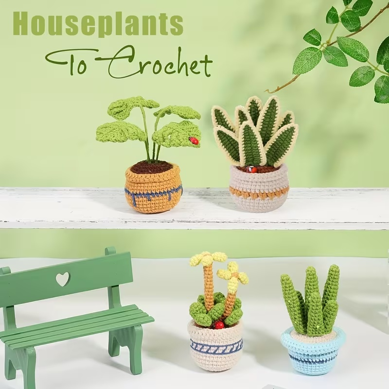 DIY Crochet Plant Kit – 6 Potted Plants