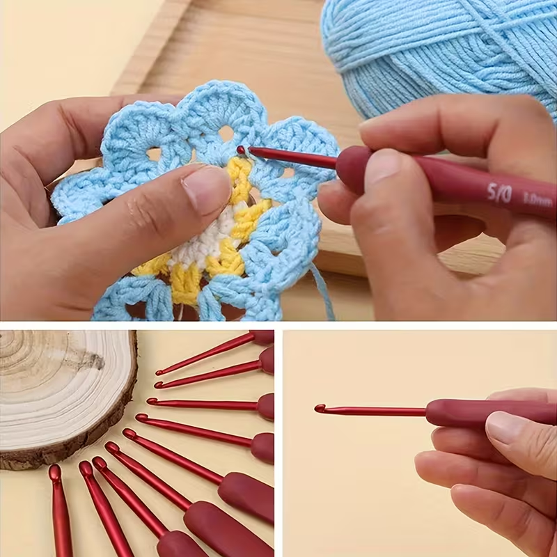 15-Piece Crochet Hook Set with Accessories