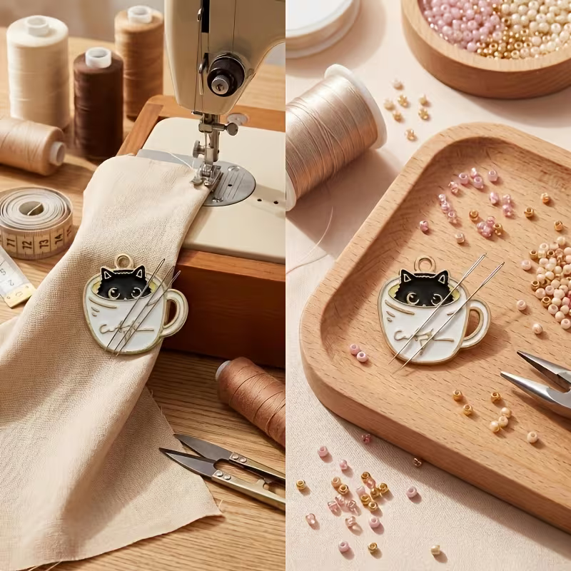 Magnetic Cat Needle Minder – Teacup Design