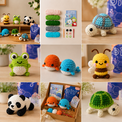 Beginner-Friendly Animal Crochet Kit (DIY Set)
