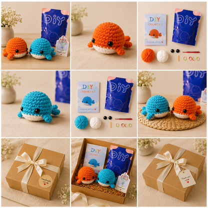 Beginner-Friendly Animal Crochet Kit (DIY Set)