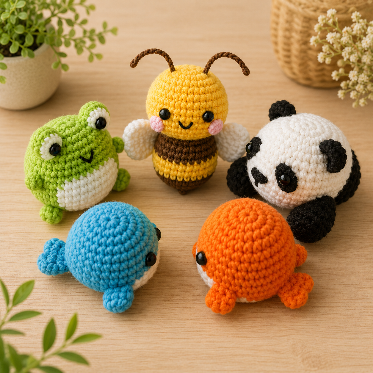 Beginner-Friendly Animal Crochet Kit (DIY Set)