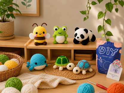 Beginner-Friendly Animal Crochet Kit (DIY Set)