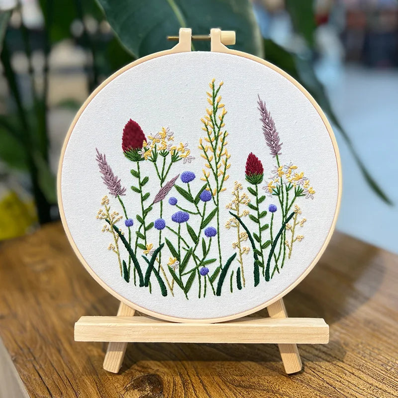 Embroidery Kit with or without Hoop – Floral Designs