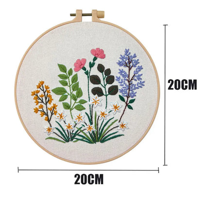 Embroidery Kit with or without Hoop – Floral Designs