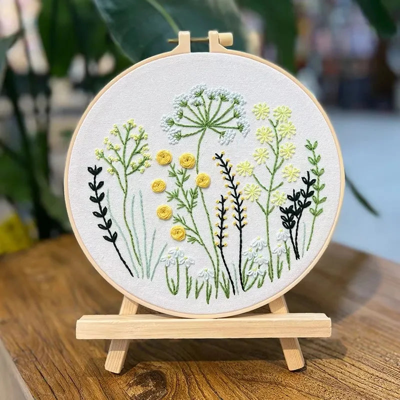 Embroidery Kit with or without Hoop – Floral Designs