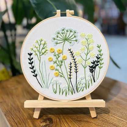 Embroidery Kit with or without Hoop – Floral Designs