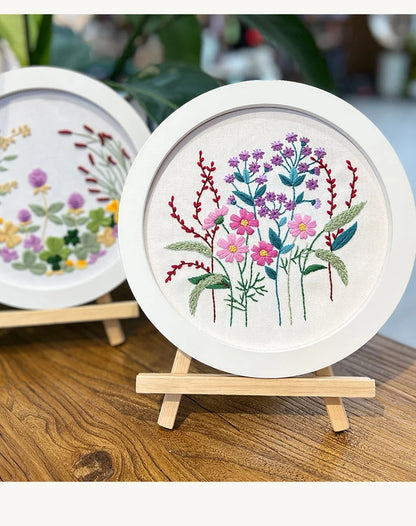 Embroidery Kit with or without Hoop – Floral Designs