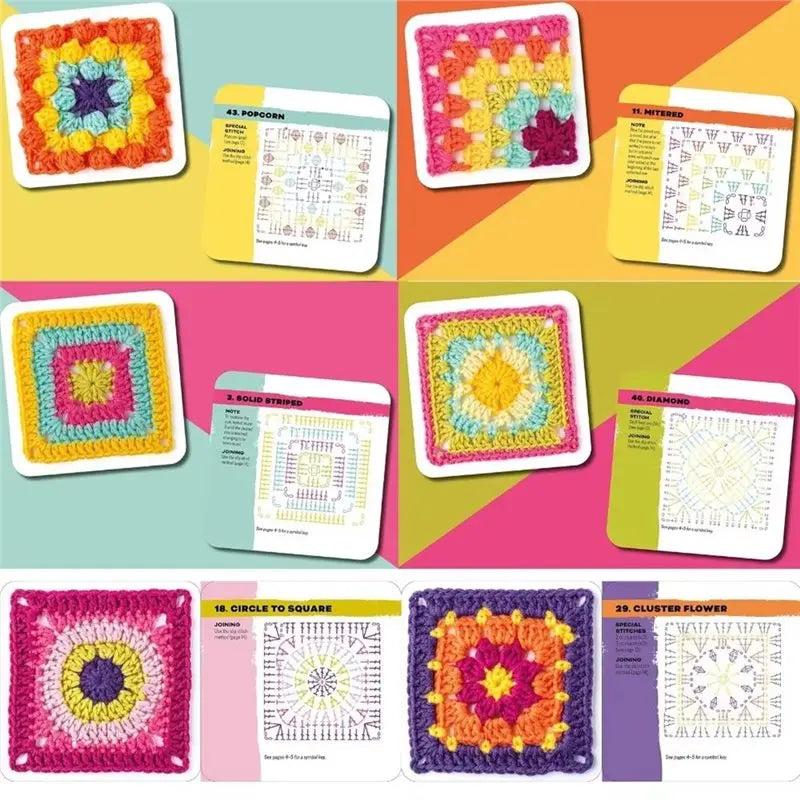 Komplet kartic babičini kvadrati – 50 vzorcev za kvačkanje