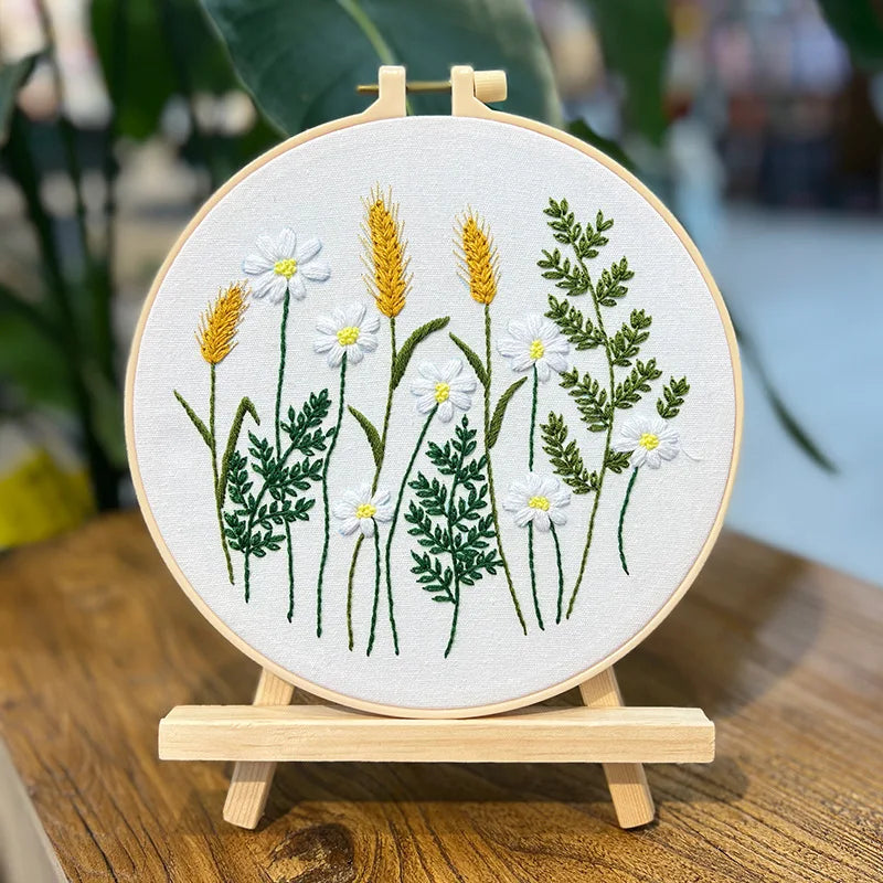 Embroidery Kit with or without Hoop – Floral Designs
