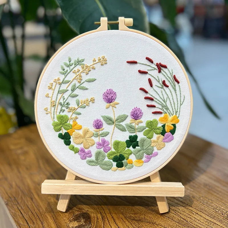 Embroidery Kit with or without Hoop – Floral Designs