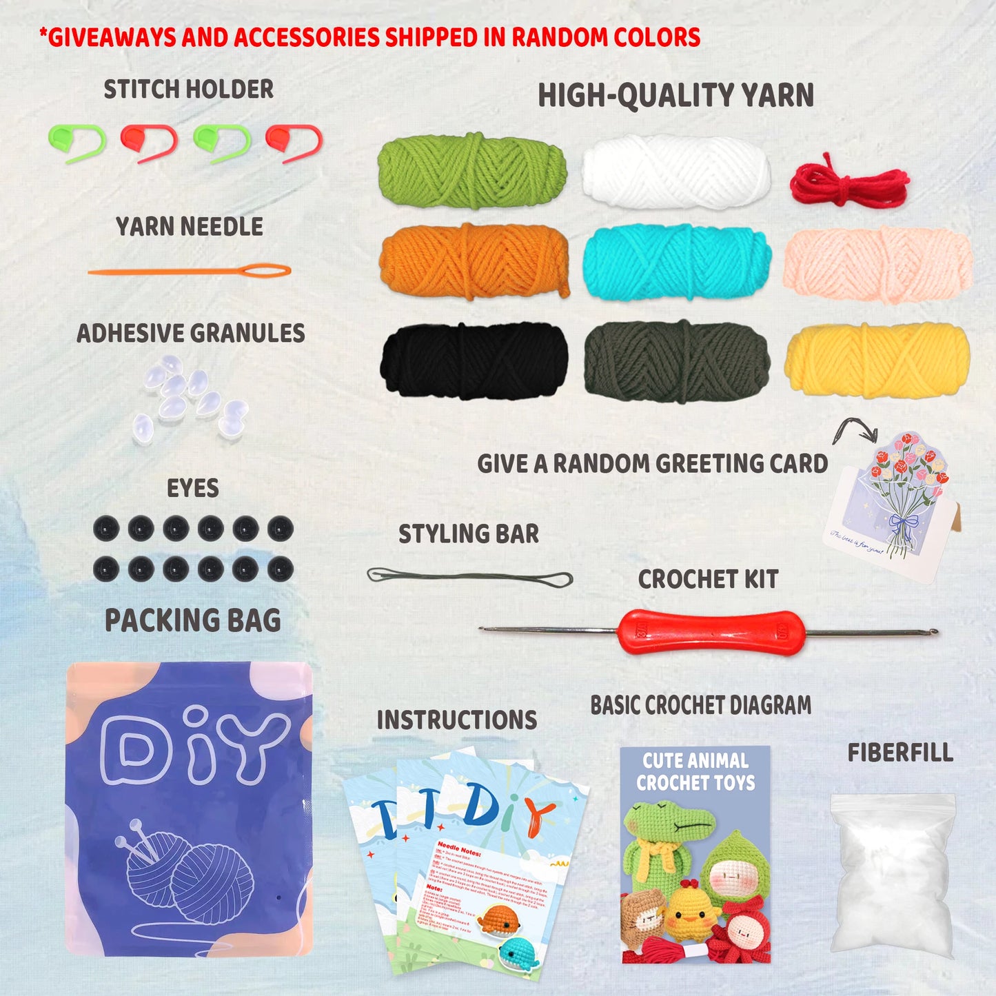 Beginner-Friendly Animal Crochet Kit (DIY Set)