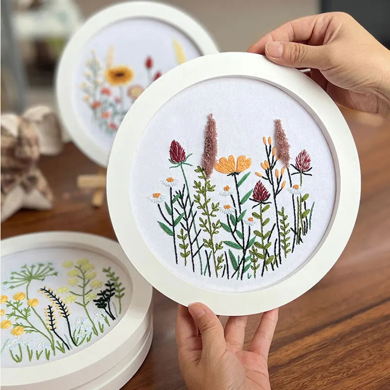 Embroidery Kit with or without Hoop – Floral Designs