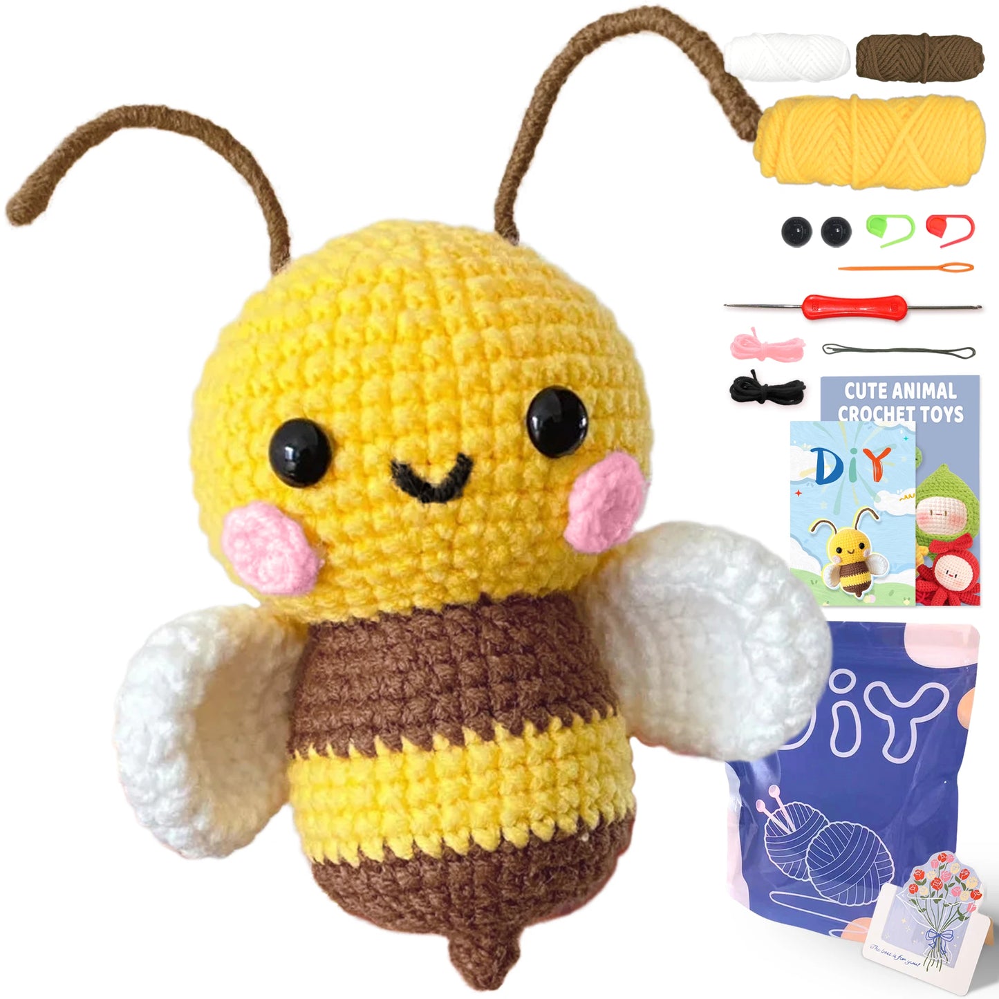 Beginner-Friendly Animal Crochet Kit (DIY Set)