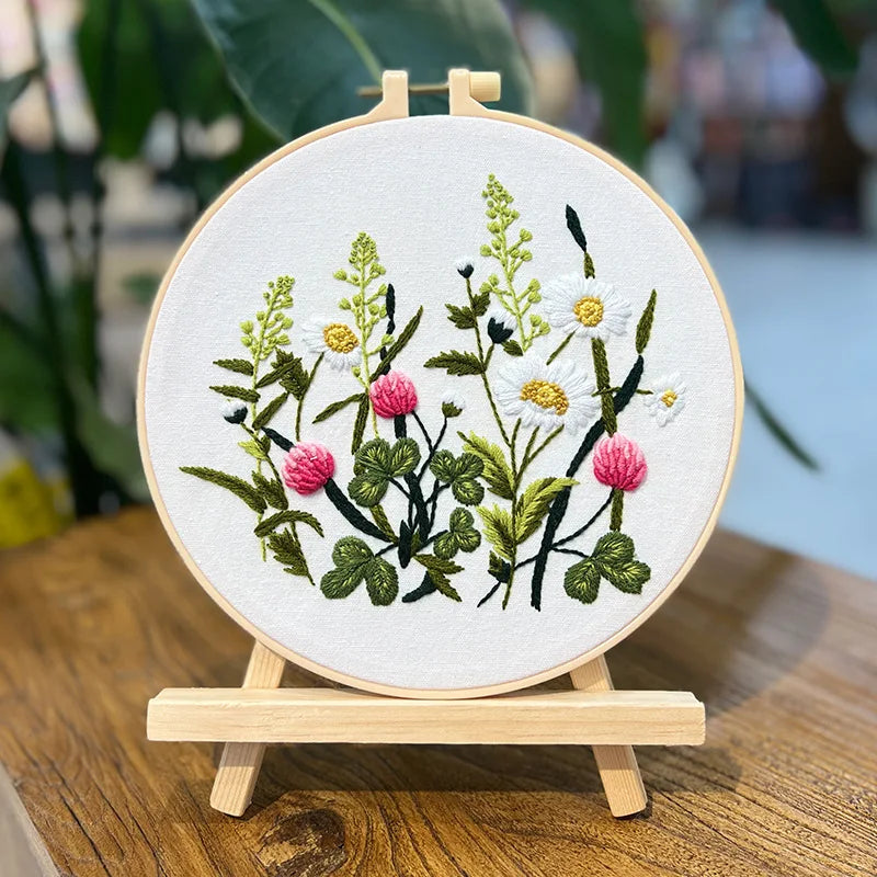 Embroidery Kit with or without Hoop – Floral Designs