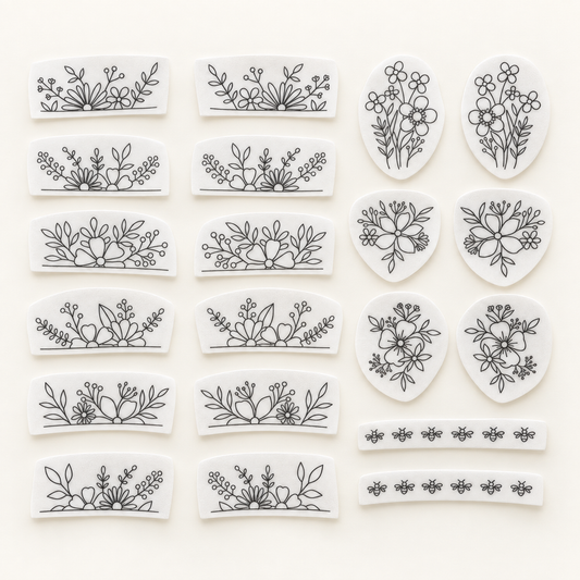Water-Soluble Embroidery Patterns – 20 Floral Designs