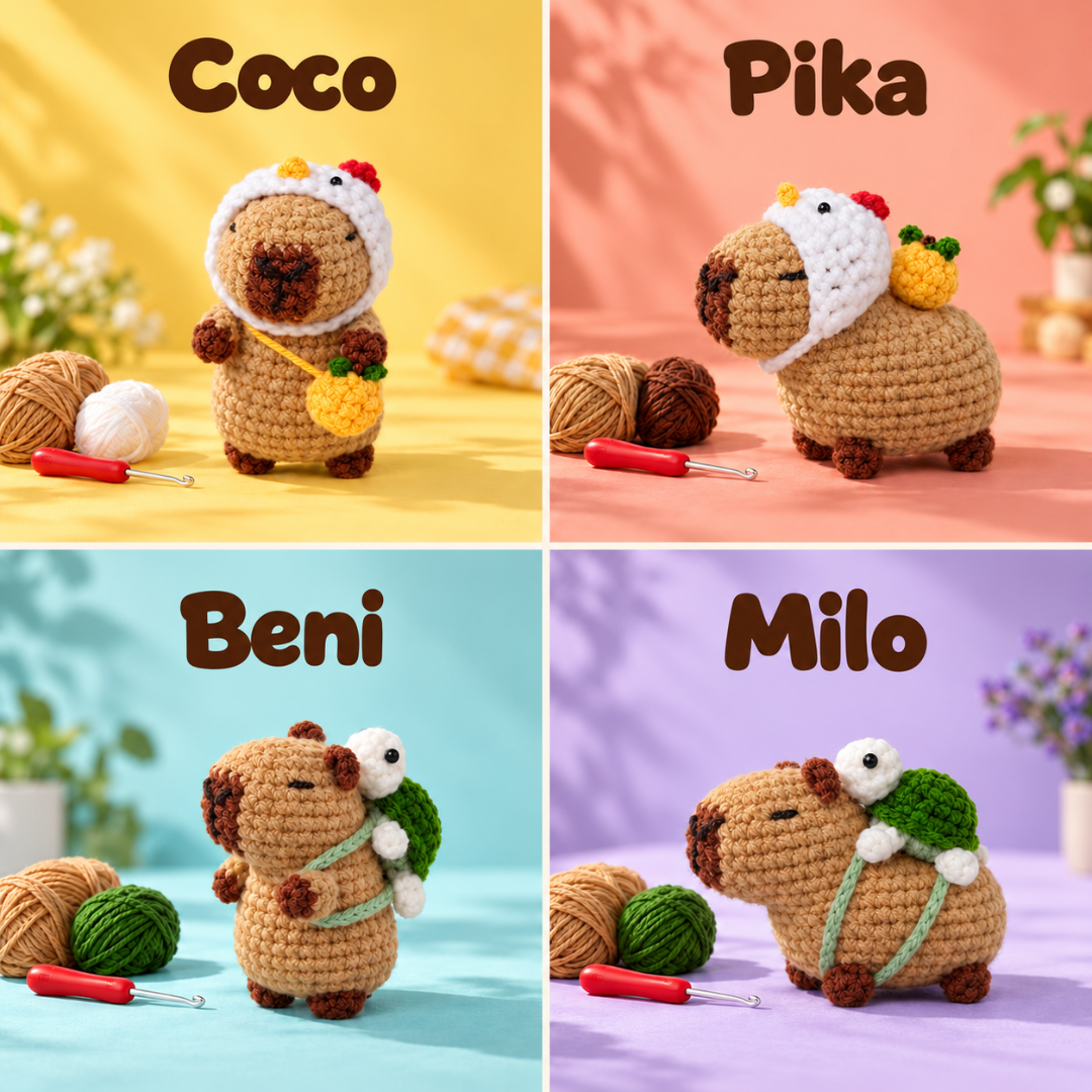 Capybara Crochet Kit – Complete Set with Materials and Instructions