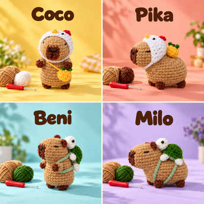 Capybara Crochet Kit – Complete Set with Materials and Instructions