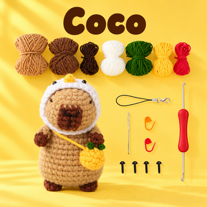 Capybara Crochet Kit – Complete Set with Materials and Instructions