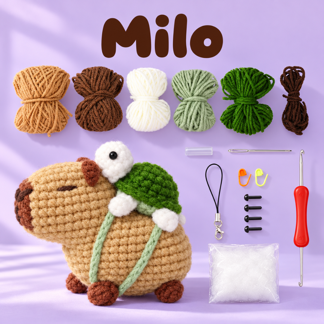 Capybara Crochet Kit – Complete Set with Materials and Instructions