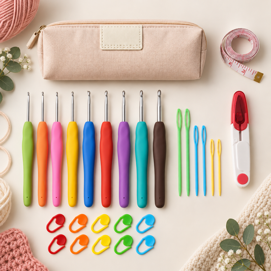 28-Piece Crochet Tool Set with Storage Bag