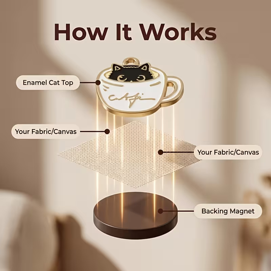 Magnetic Cat Needle Minder – Teacup Design