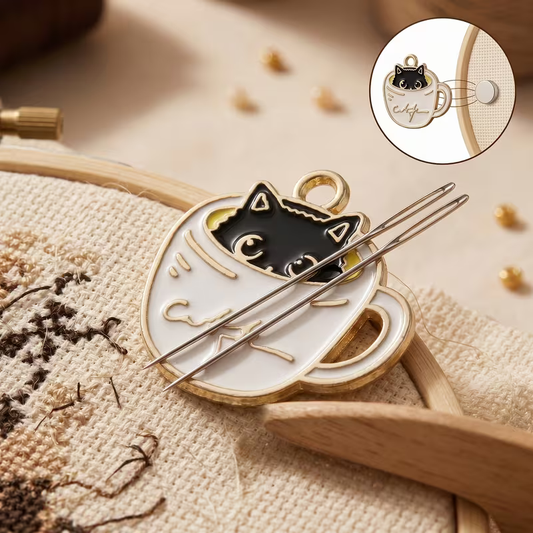 Magnetic Cat Needle Minder – Teacup Design